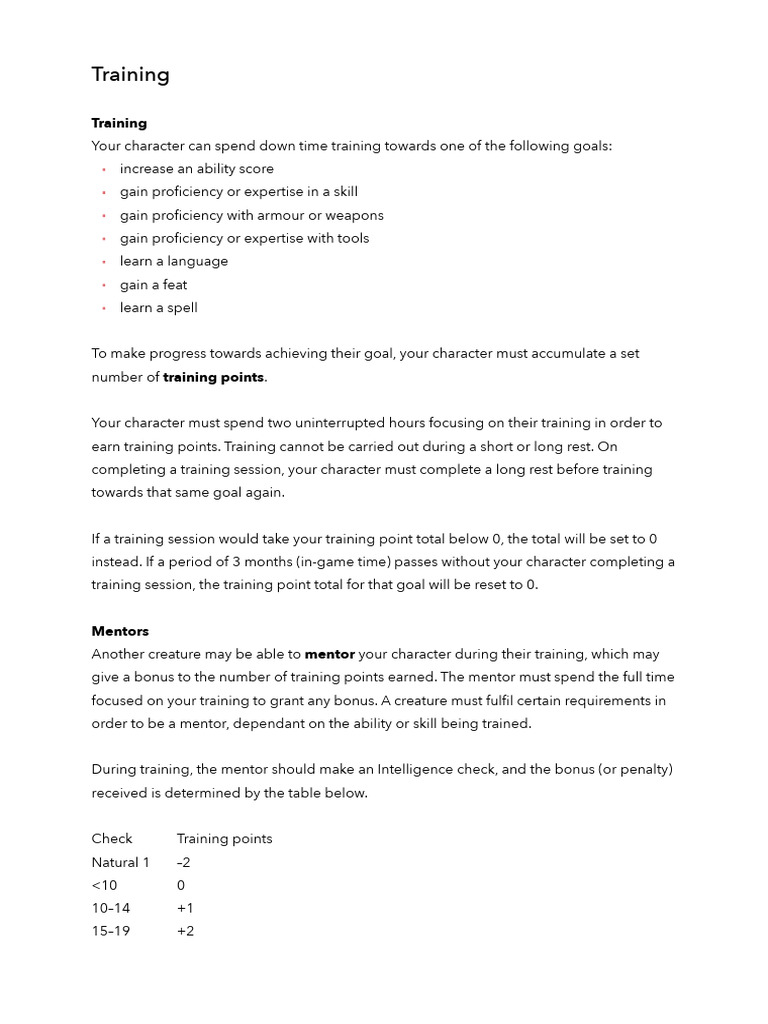 Training | PDF | Role Playing Games | Gaming
