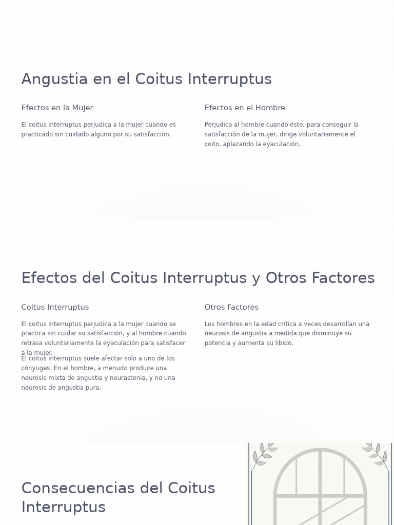 Angustia en El Coitus Interruptus | PDF | Neurosis | Relaciones sexuales