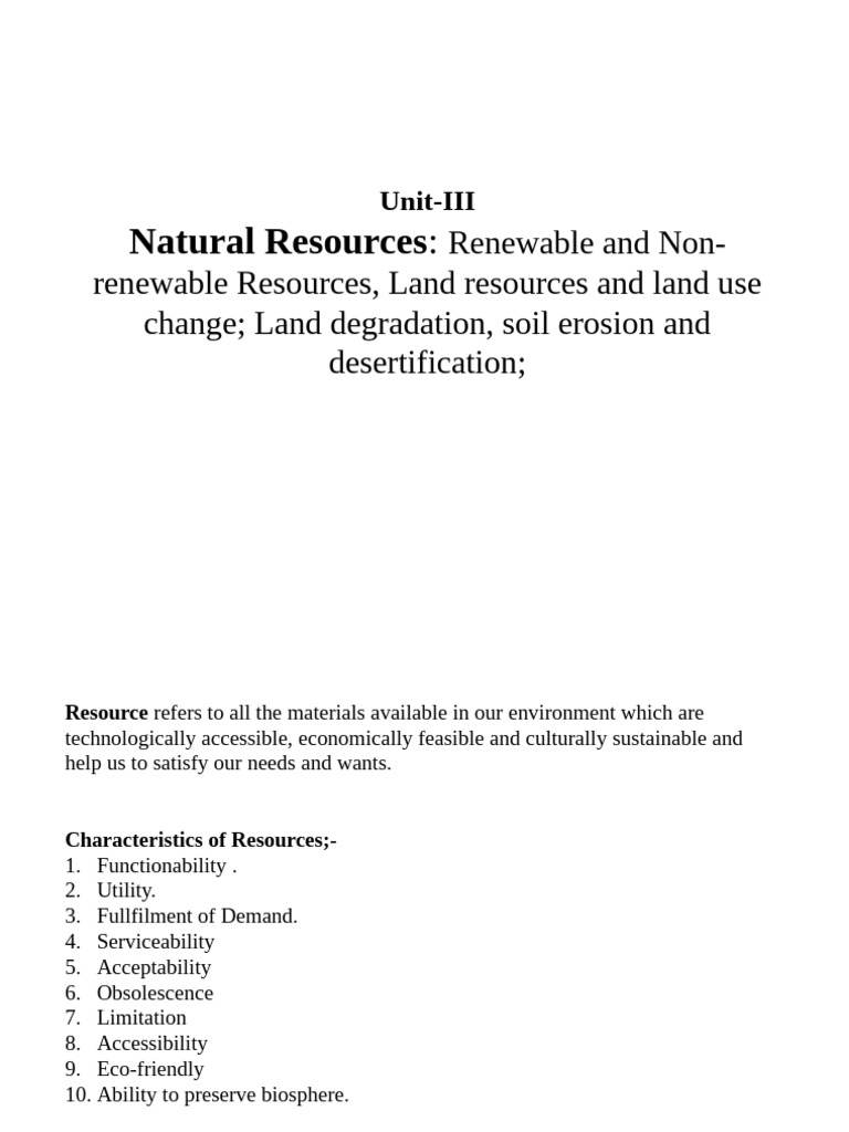 Understanding Natural Resources Types | PDF | Resource | Ecosystem
