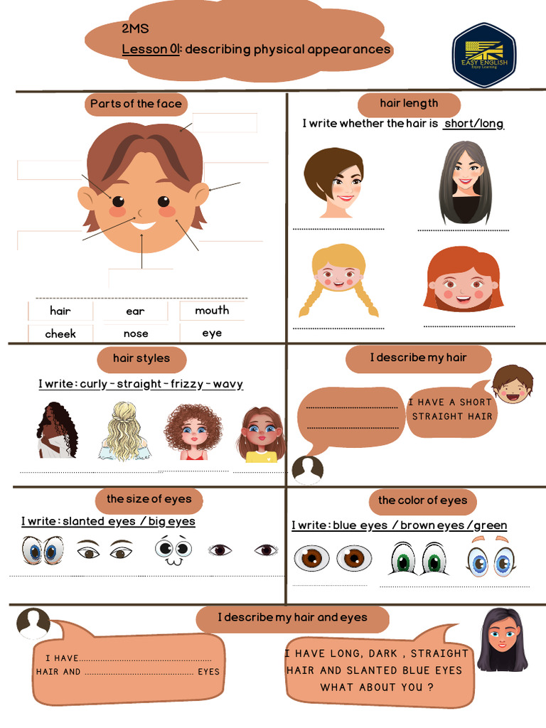 Describing Physical Appearances Guide | PDF | Hair | Human Hair