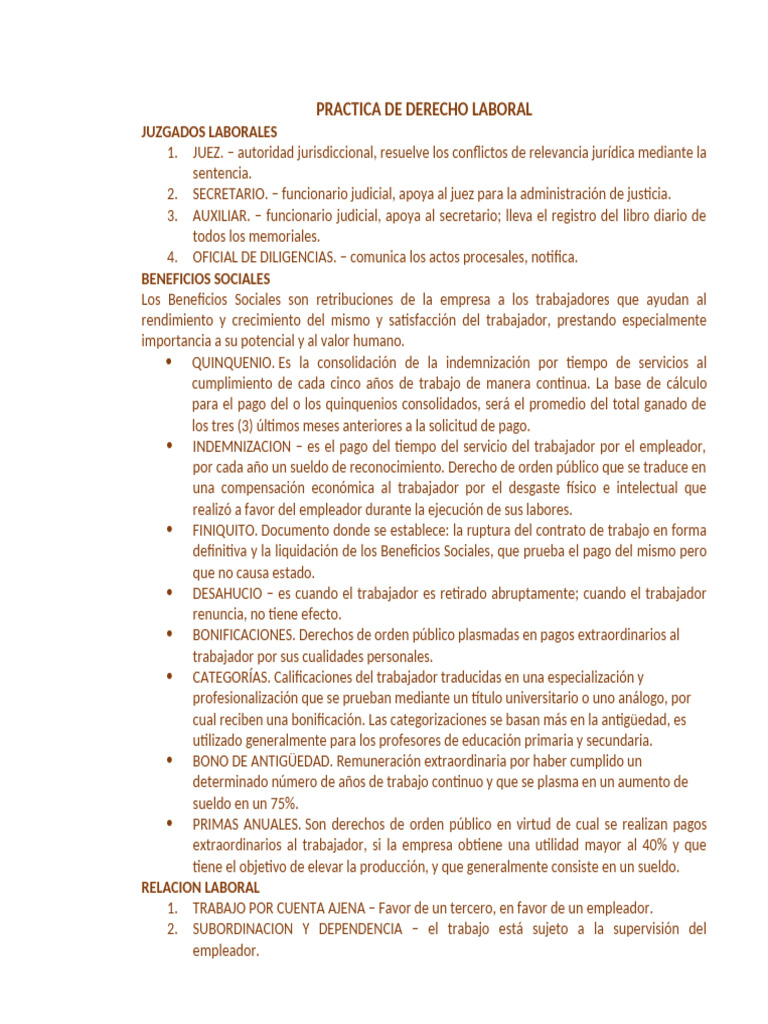Guía Completa de Derecho Laboral | PDF | Apelación | Demanda judicial