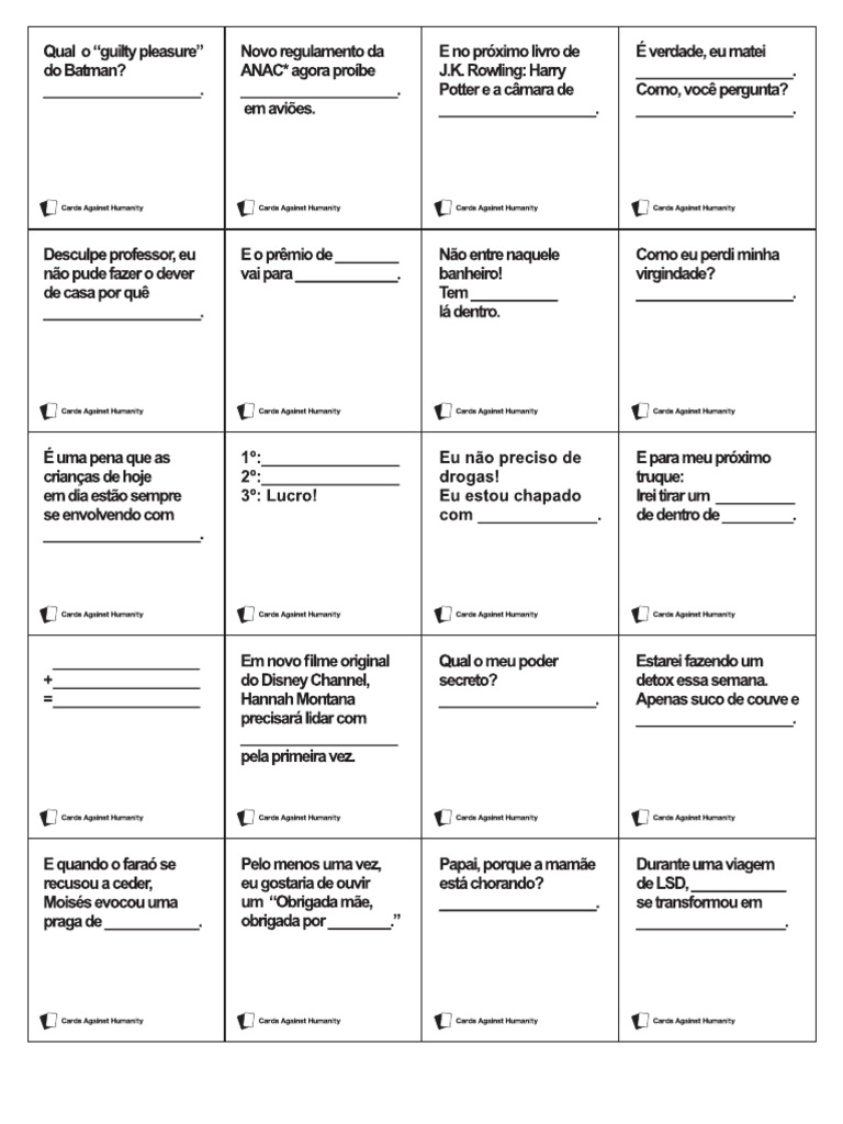 Cartas Contra a Humanidade - Peguntas! | PDF