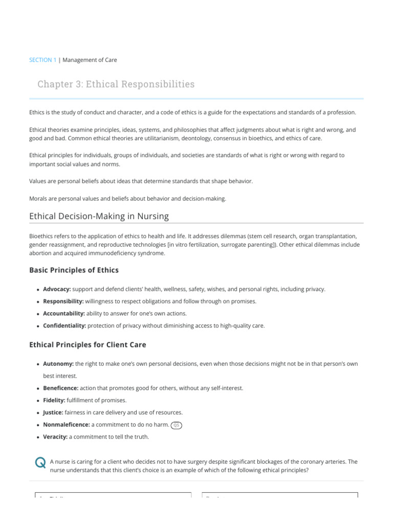 Ethical Decision-Making in Nursing | PDF | Autonomy | Nursing