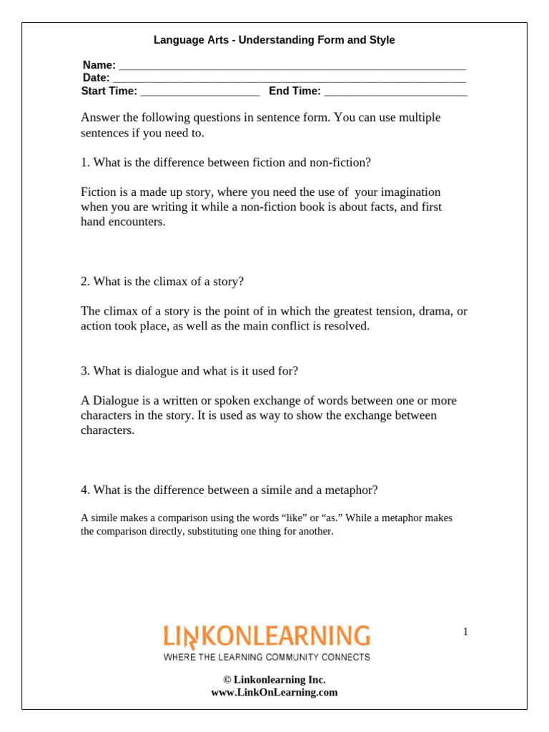 Language Arts Unit 7 | PDF