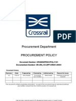 Procurement Department PROCUREMENT POLICY Summary