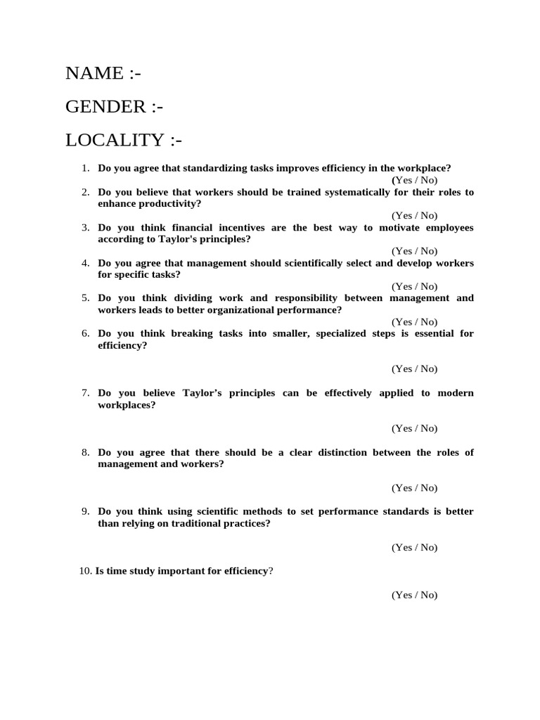 Employee Productivity Survey Questions | PDF