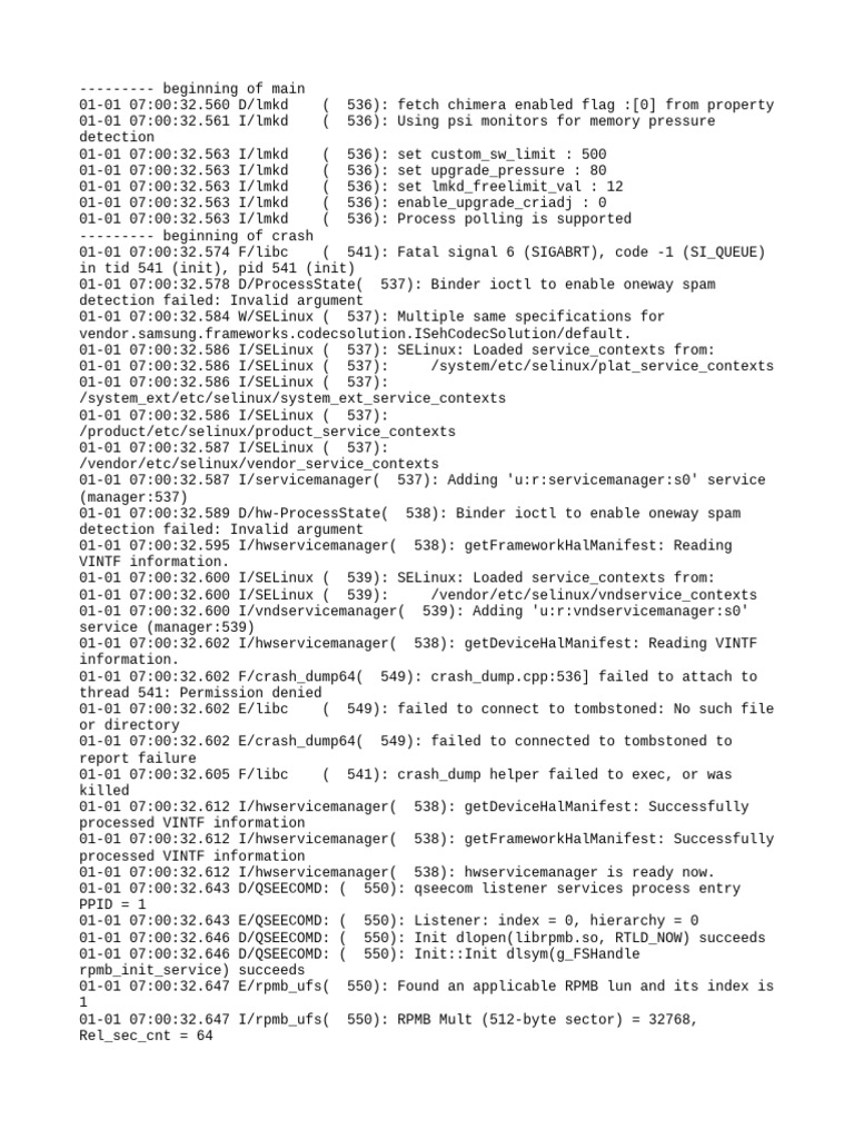 System Crash Log Analysis Report | PDF | Proprietary Software | Data ...