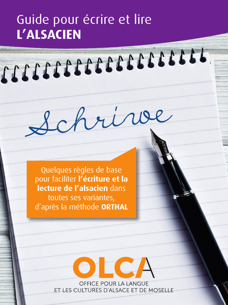 Écrire l'alsacien : Guide ORTHAL | PDF | Voix humaine | Alphabet latin