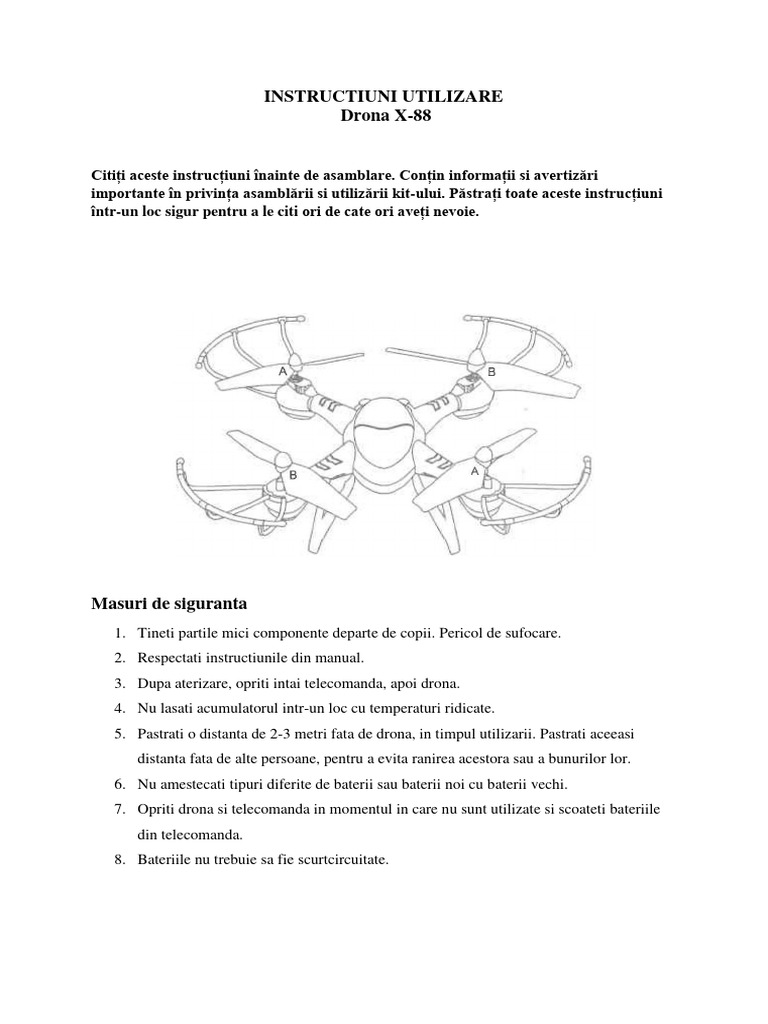 Instructiuni Drona X - 88 | PDF