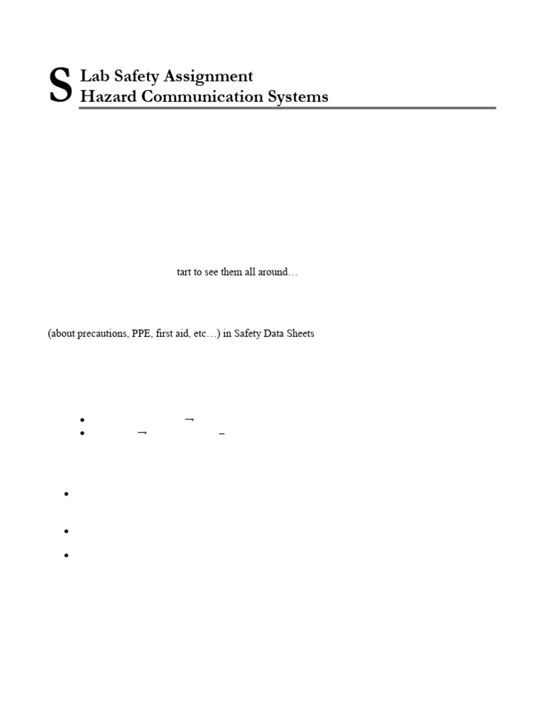 Safety Assignment Instructions | PDF