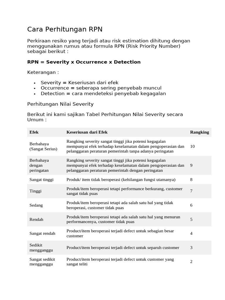 Cara Perhitungan RPN | PDF