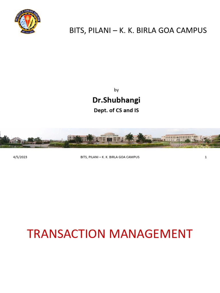 Transaction Management in Database Systems | PDF | Database Transaction ...