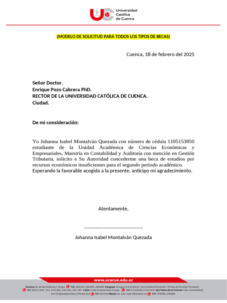 Solicitud de Beca para Estudios 2025 | PDF