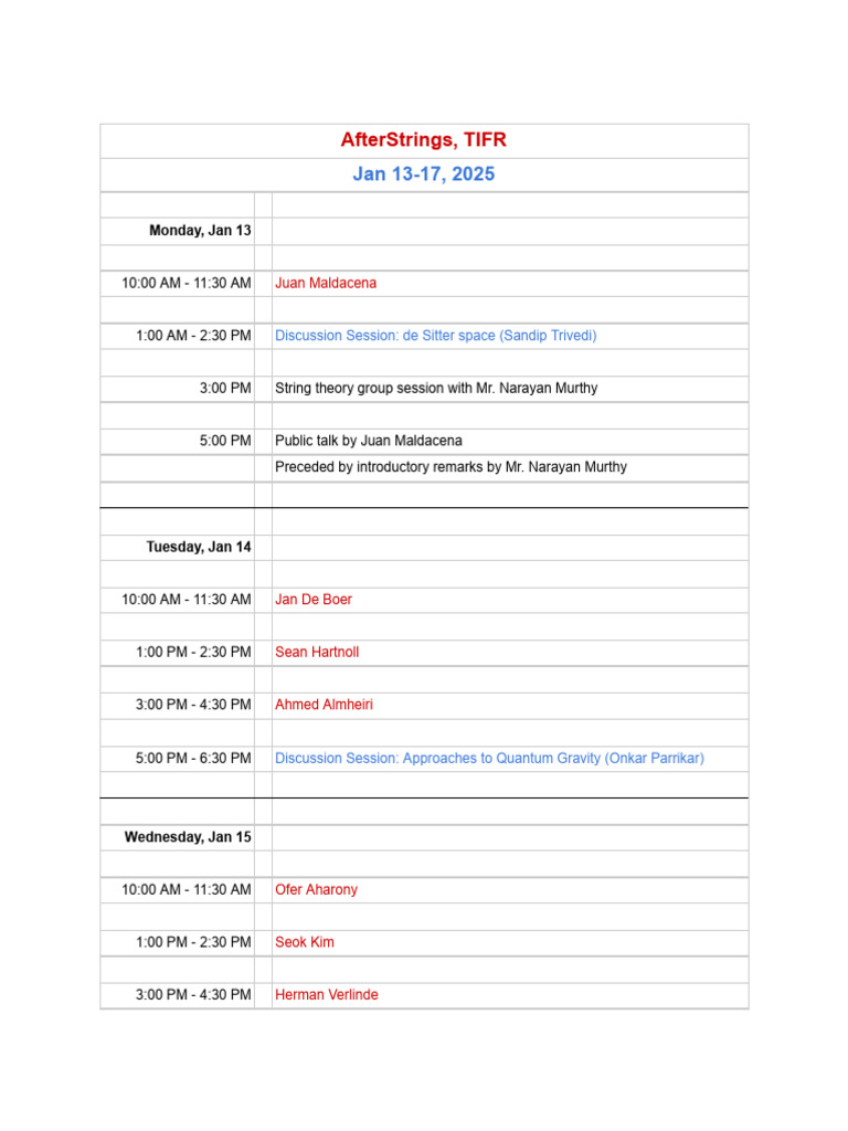 After Strings Schedule | PDF