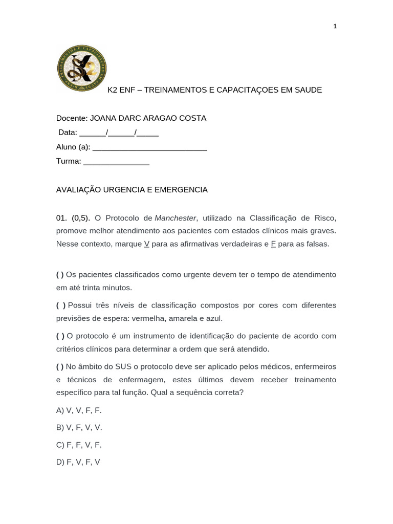 Avaliação em Urgência e Emergência Saúde | PDF | Queimadura | Medicina ...