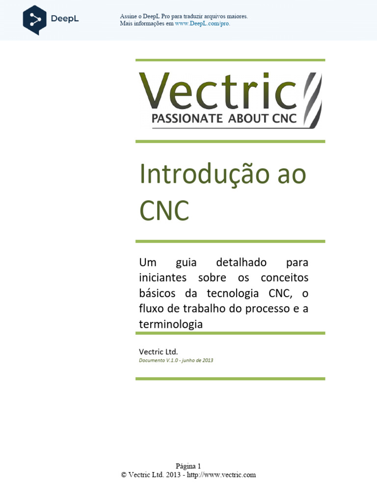 Introduction-To-CNC-Vectric PT | PDF | Programas | Testes de software