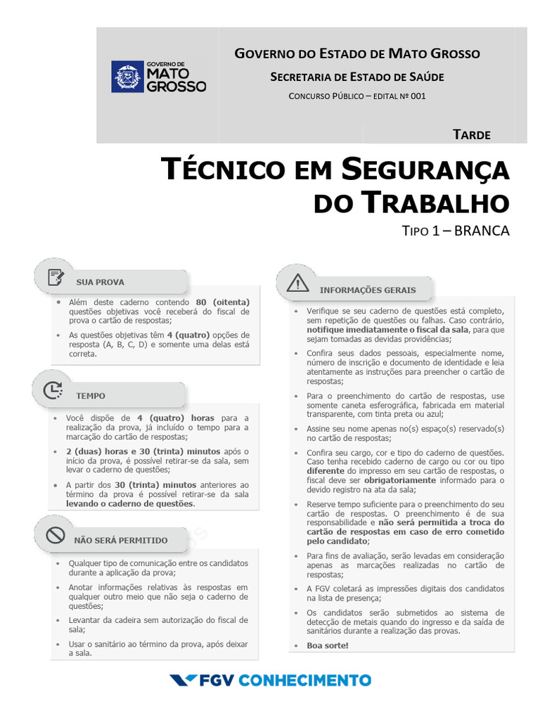 Edital Concurso Técnico Segurança Trabalho | PDF | USB | Brasil