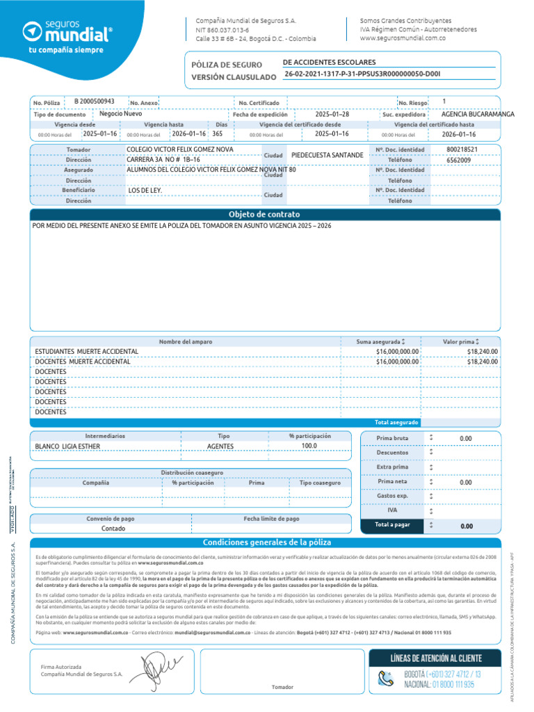Pol 75 51 CT2500022997 1 1 1 | PDF | Póliza de seguros | Seguro