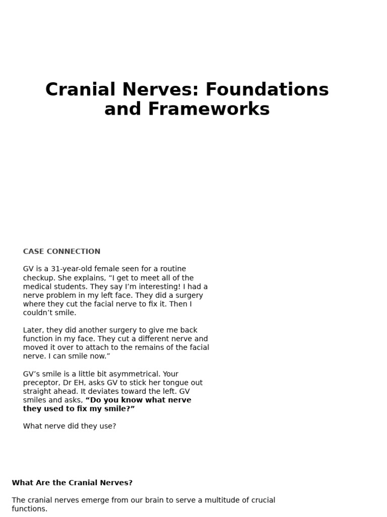 Cranial nerves foundations and frameworks pdf motor neuron nerve