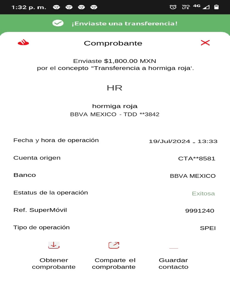 Comprobante Transferencia SPEI Exitosa | PDF