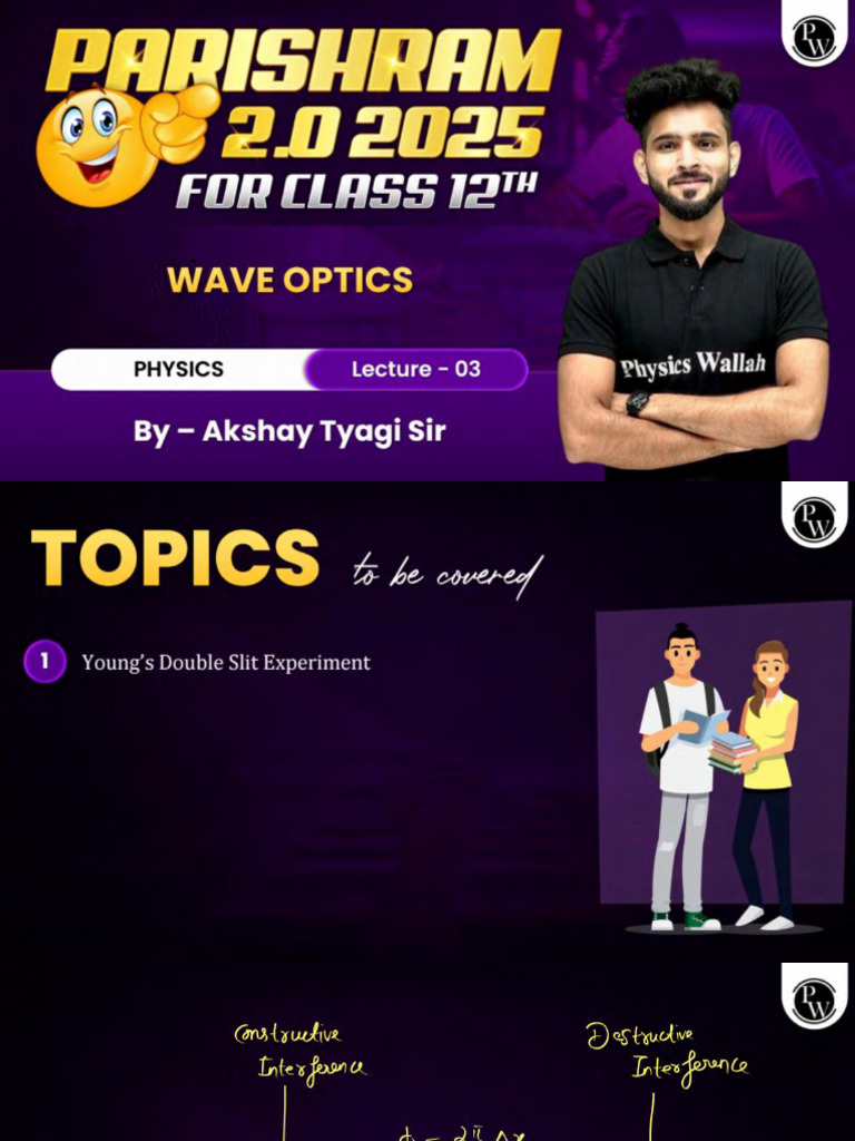 Wave Optics 03 Class Notes Parishram 2 0 2025 Pdf