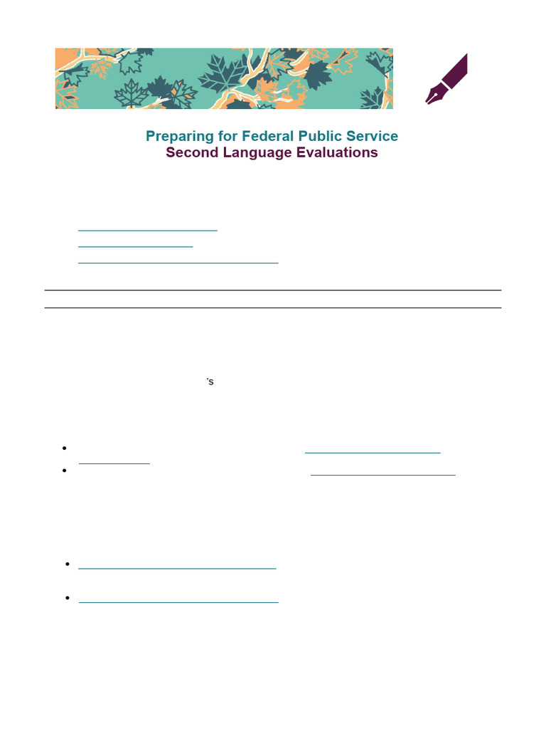 Federal Public Service Language Test Prep | PDF | Educational ...