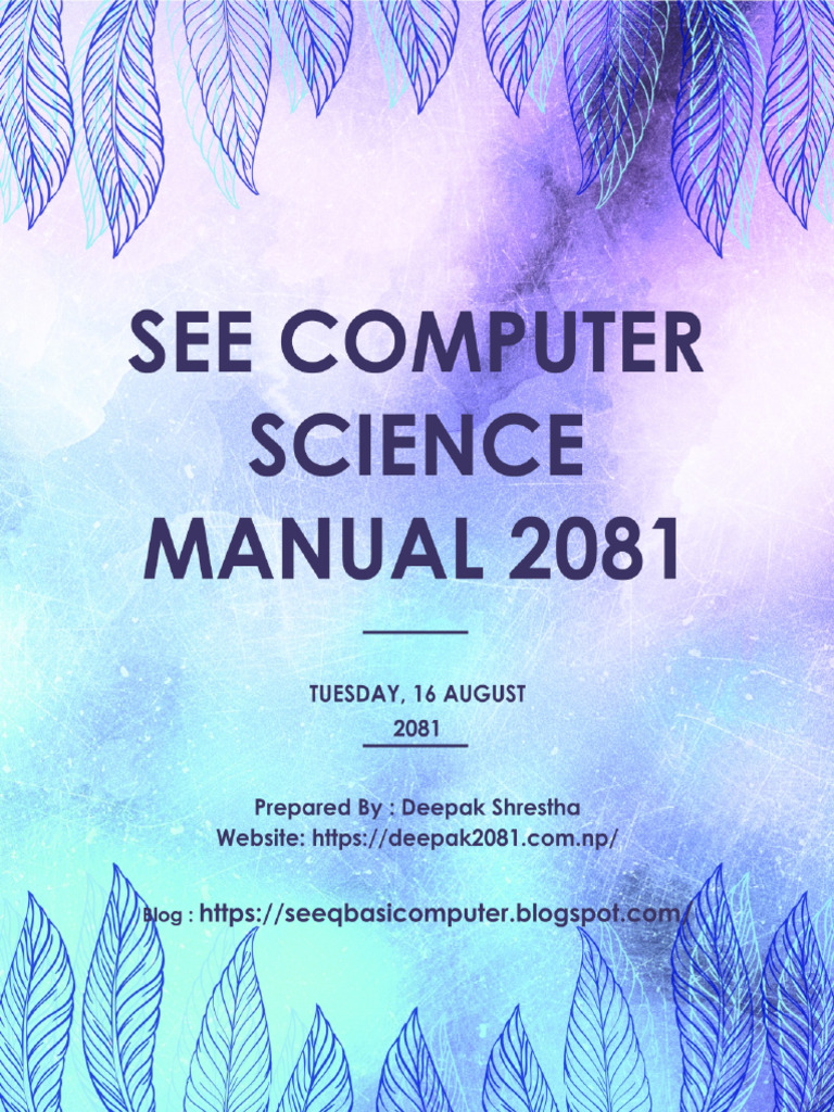 See Computer Science Manual 2081 | PDF
