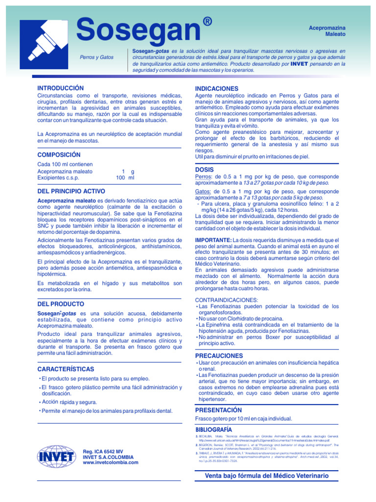 Sosegan Gotas | PDF | Farmacología | Drogas que actúan sobre el sistema ...