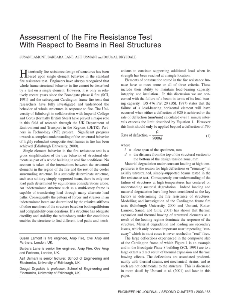 Aisc Journal 2003 - V40 01 06 | PDF | Beam (Structure) | Fires