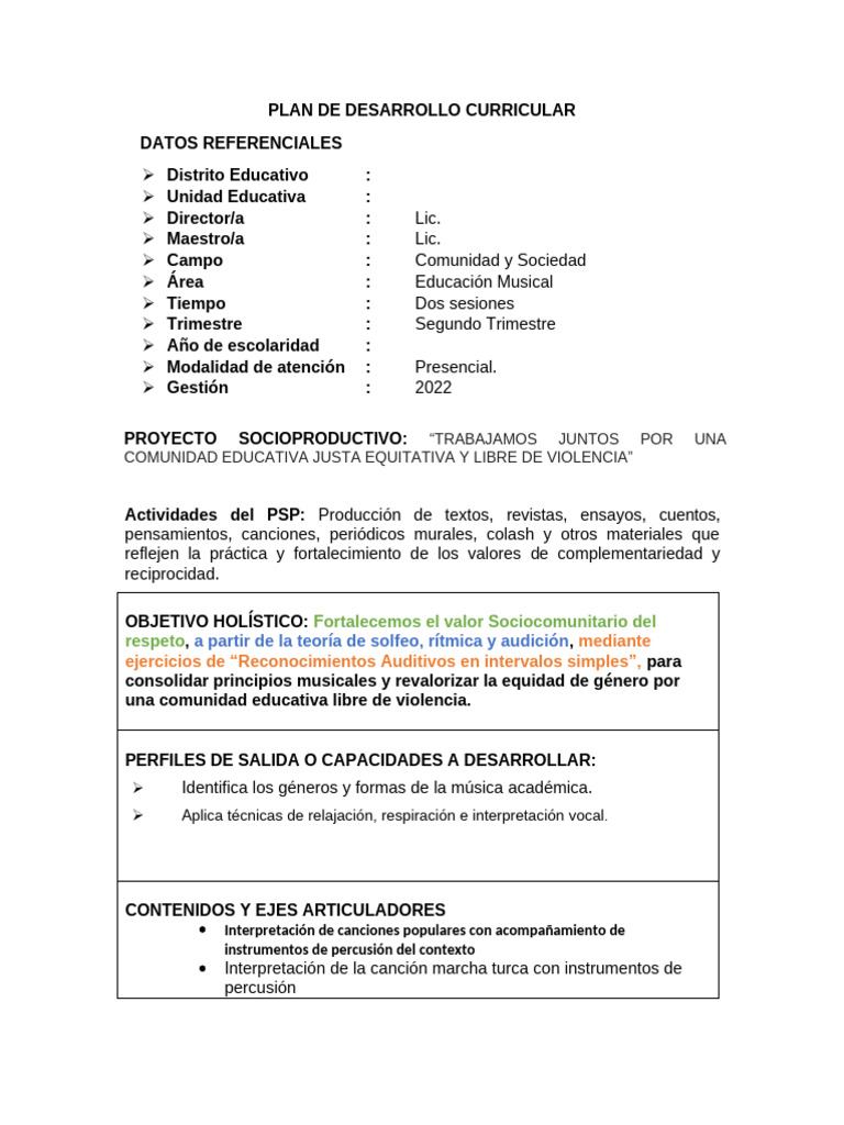 PDC Modelo | PDF
