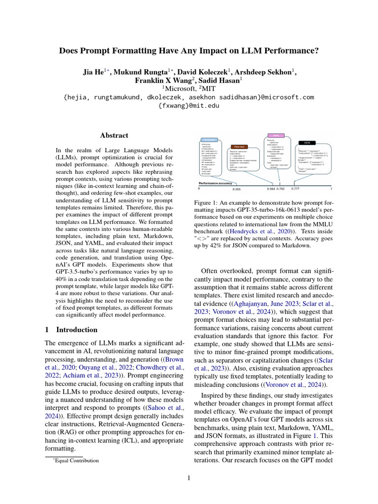 Does Prompt Formatting Have Any Impact on LLM Performance | PDF ...