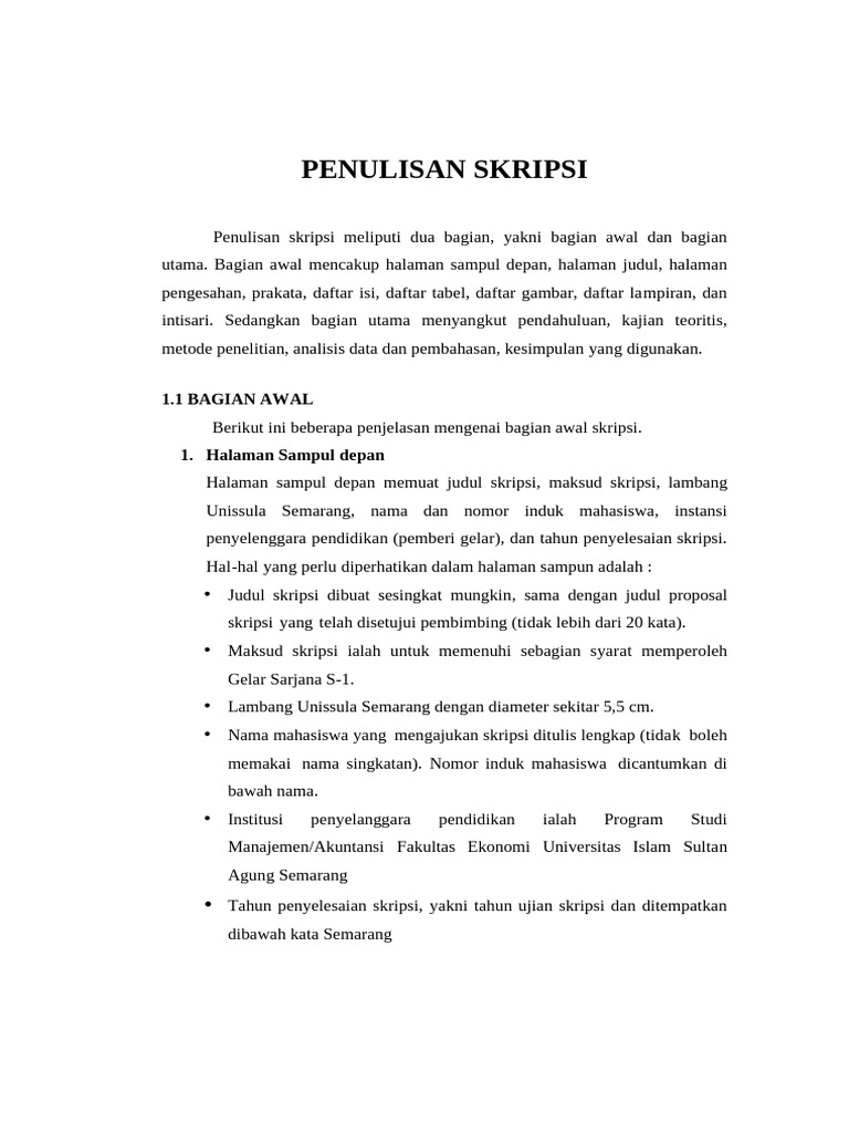 Penomoran Sub Bab Skripsi yang Tepat | PDF