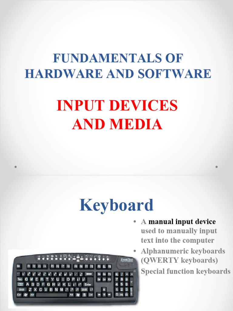 Input Devices and Media Overview | PDF | Computer Keyboard | Human ...