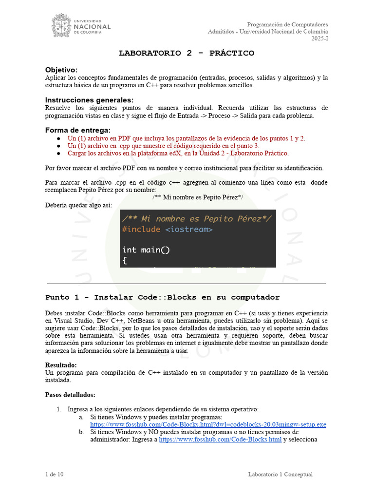 Guía Práctica de Programación en C++ | PDF | Programa de computadora ...