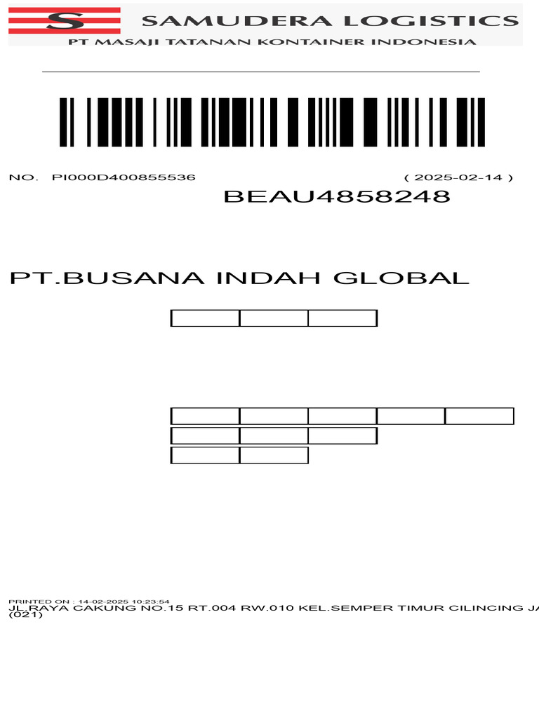 Container Receive Order Details | PDF