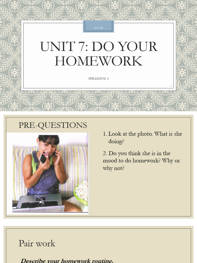 Homework Discussion and Role Play Guide | PDF