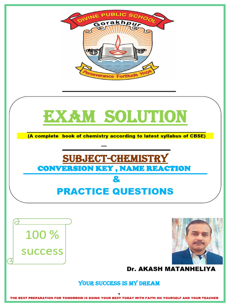 Chemistry Exam Solutions for Class XII | PDF | Amine | Aldehyde