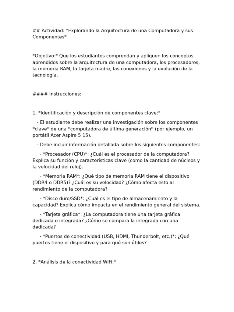 Actividad 2 Arqui | PDF | Almacenamiento de datos de la computadora ...