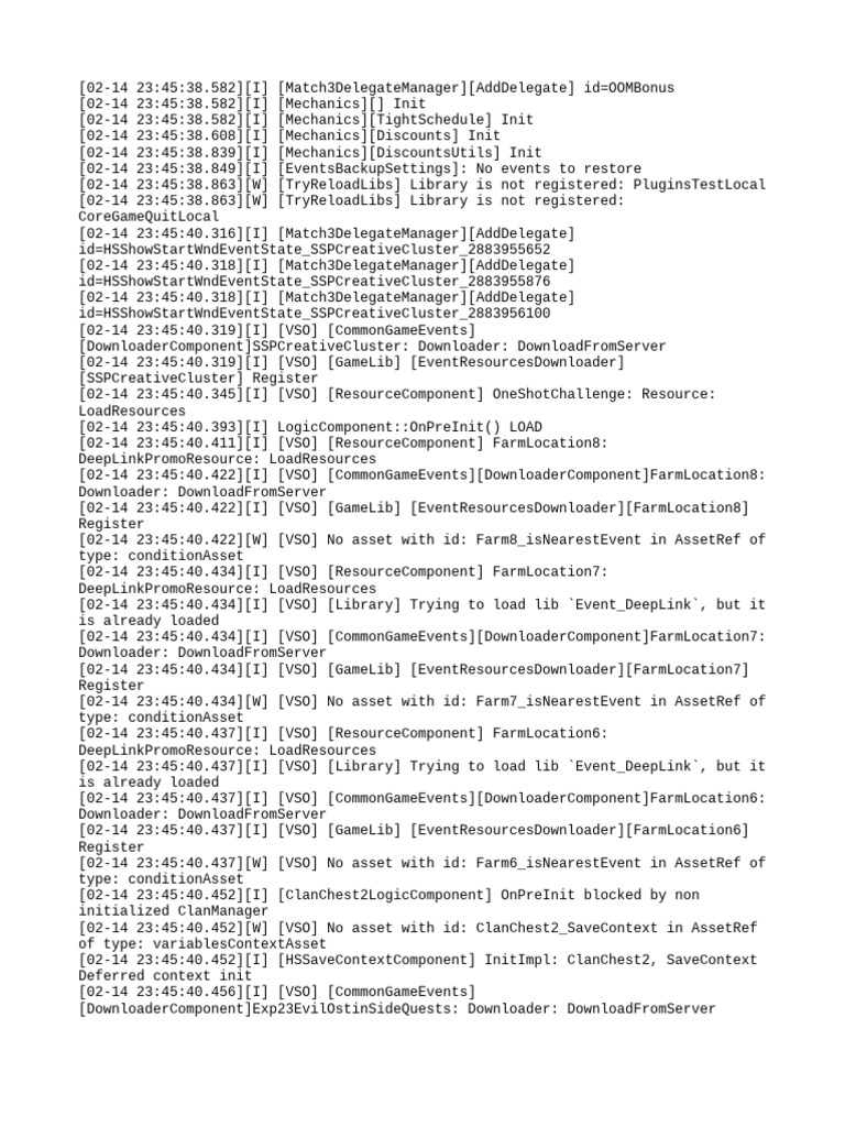 Match3 Game Event Initialization Logs | PDF | Information Technology ...