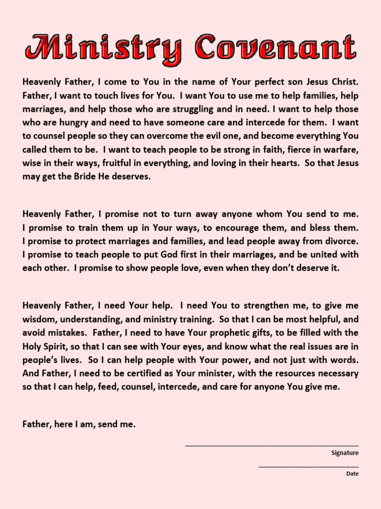 Ministry Covenant | PDF