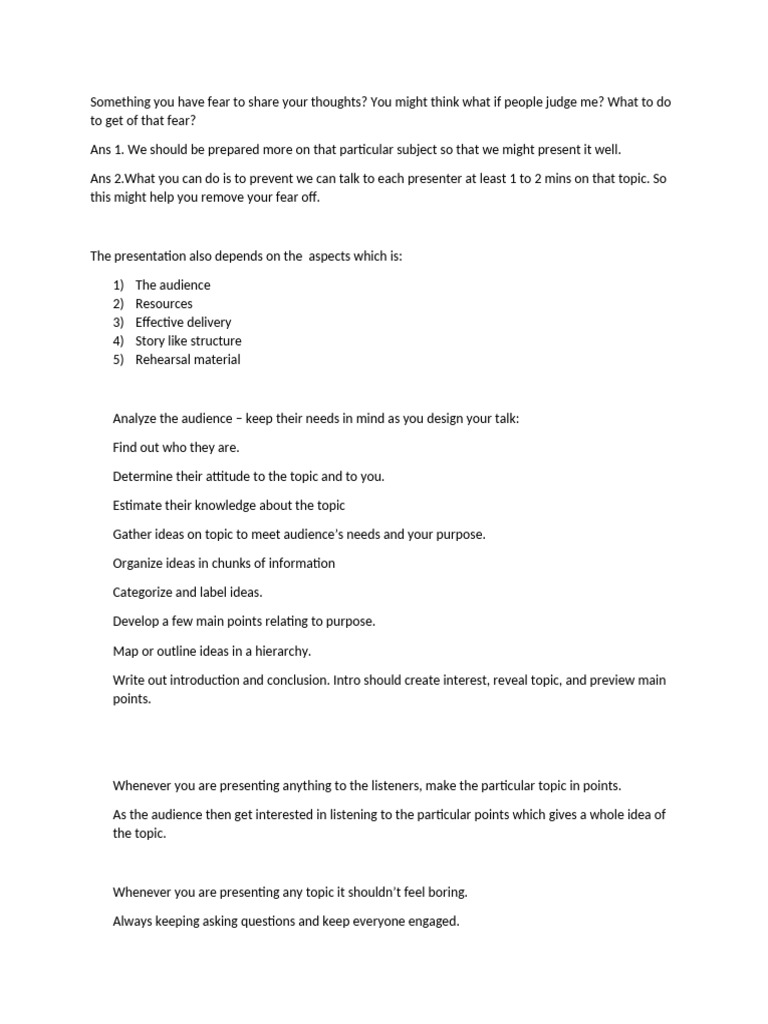 Overcoming Fear in Presentations | PDF | Information | Communication