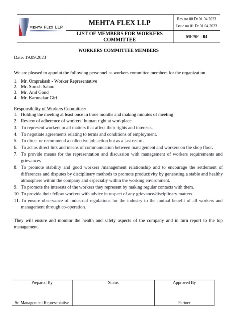 MF - SF - 04 - Workers Committee | PDF
