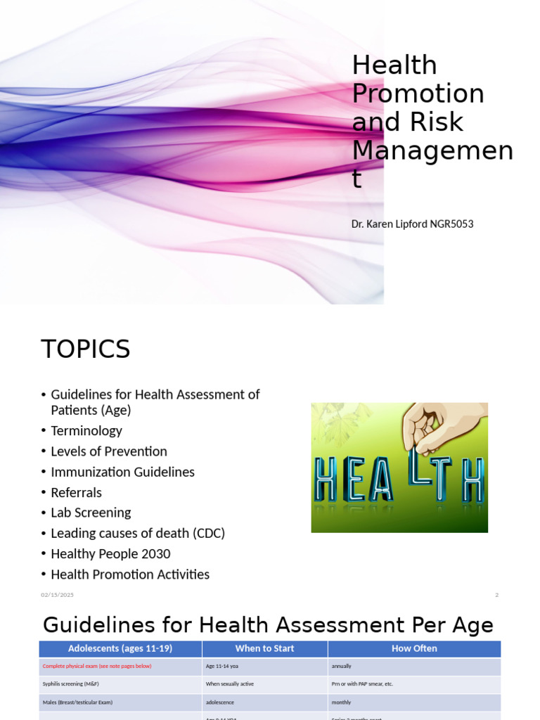 Health Promotion and Risk Management Final Version (1) | PDF ...