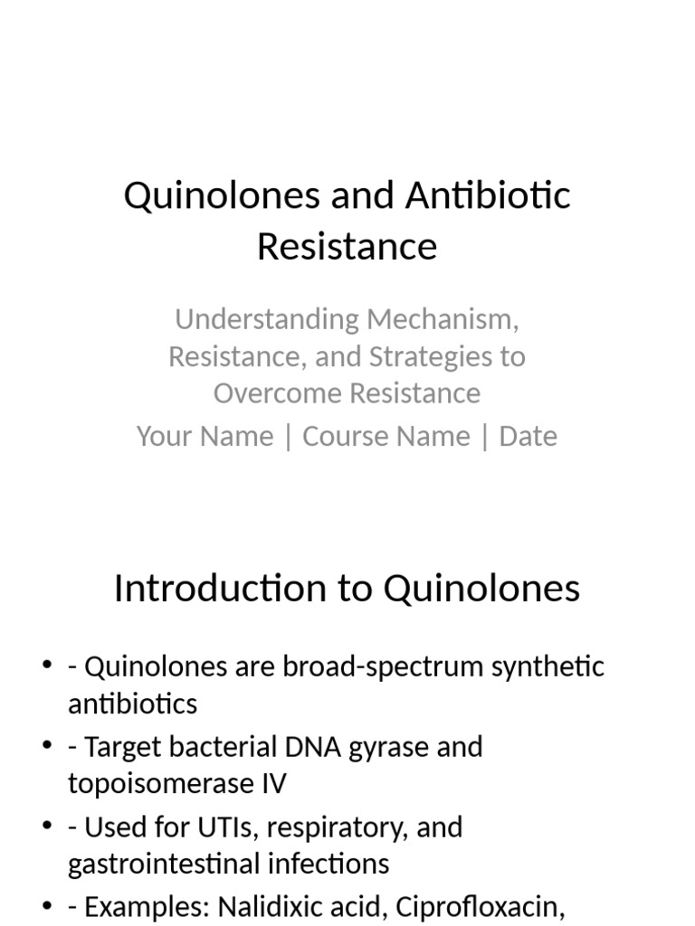Quinolone Resistance Insights | PDF | Antimicrobial Resistance ...