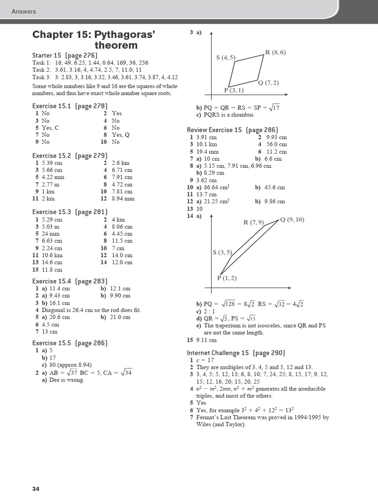 Pythagorean Theorem Exercises | PDF | Euclidean Geometry | Mathematics