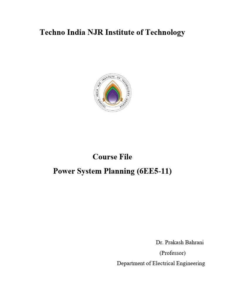 PSP Course File | PDF | System | Electricity Generation