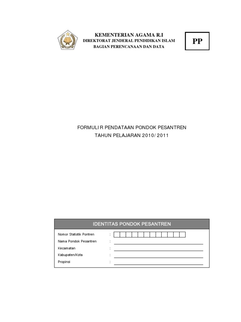 Form EMIS Pontren | PDF | Ilmu Sosial