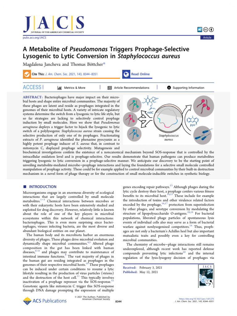 Jancheva Böttcher 2021 A Metabolite of Pseudomonas Triggers Prophage ...