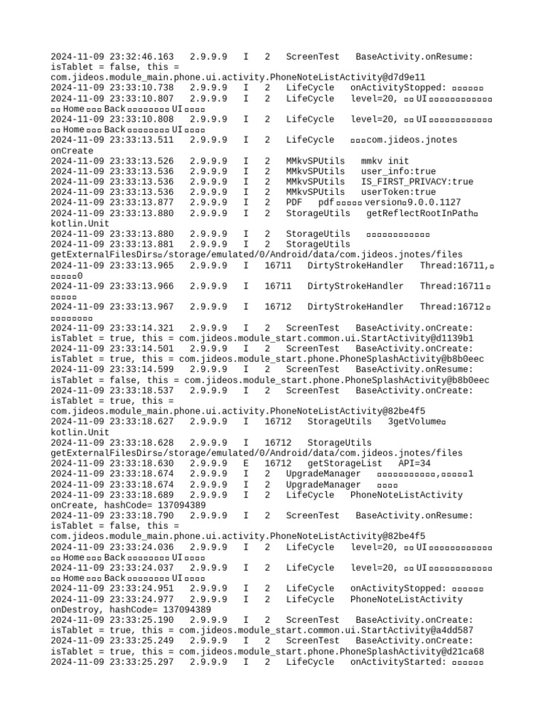 App Lifecycle and UI Management Logs | PDF | Software