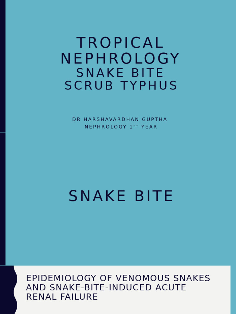 Snake Bite and Scrub Typhus | PDF | Coagulation | Blood